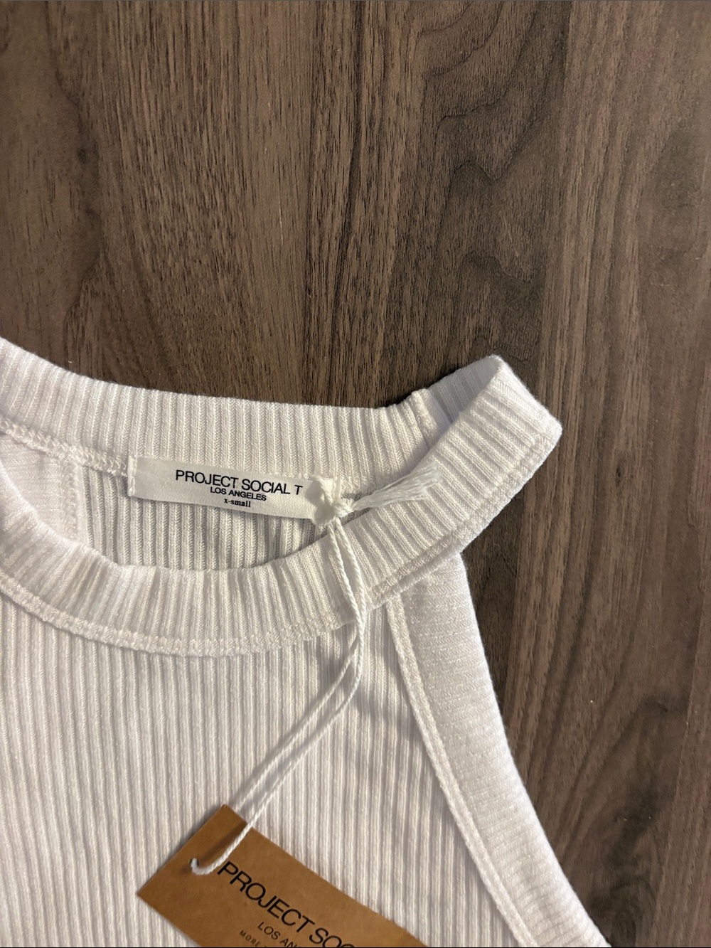 Project Social T White Ribbed Halter Tank - Picture 9 of 12